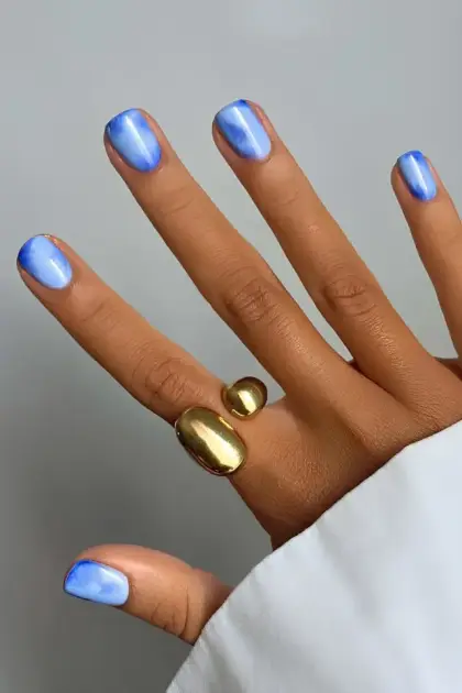 15 Short Blue Nails Ideas That Are Easy to Wear Every Day — GlowNailDesigns