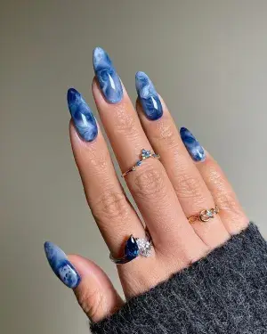 25 Long Blue Nail Designs for a Bold and Glamorous Style — GlowNailDesigns