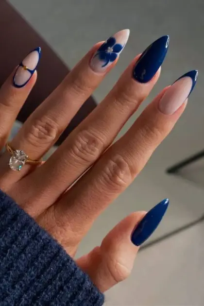 25 Long Blue Nail Designs for a Bold and Glamorous Style — GlowNailDesigns