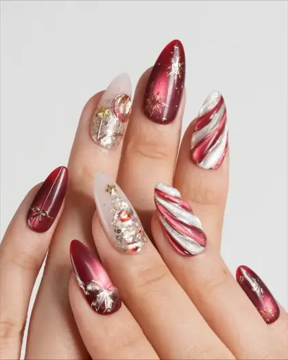 30 Simple Christmas Nail Designs Anyone Can Recreate at Home — GlowNailDesigns