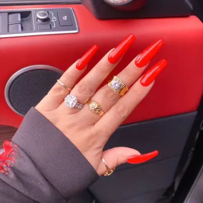 25 Long Red Nail Designs That Make a Bold Fashion Statement — GlowNailDesigns